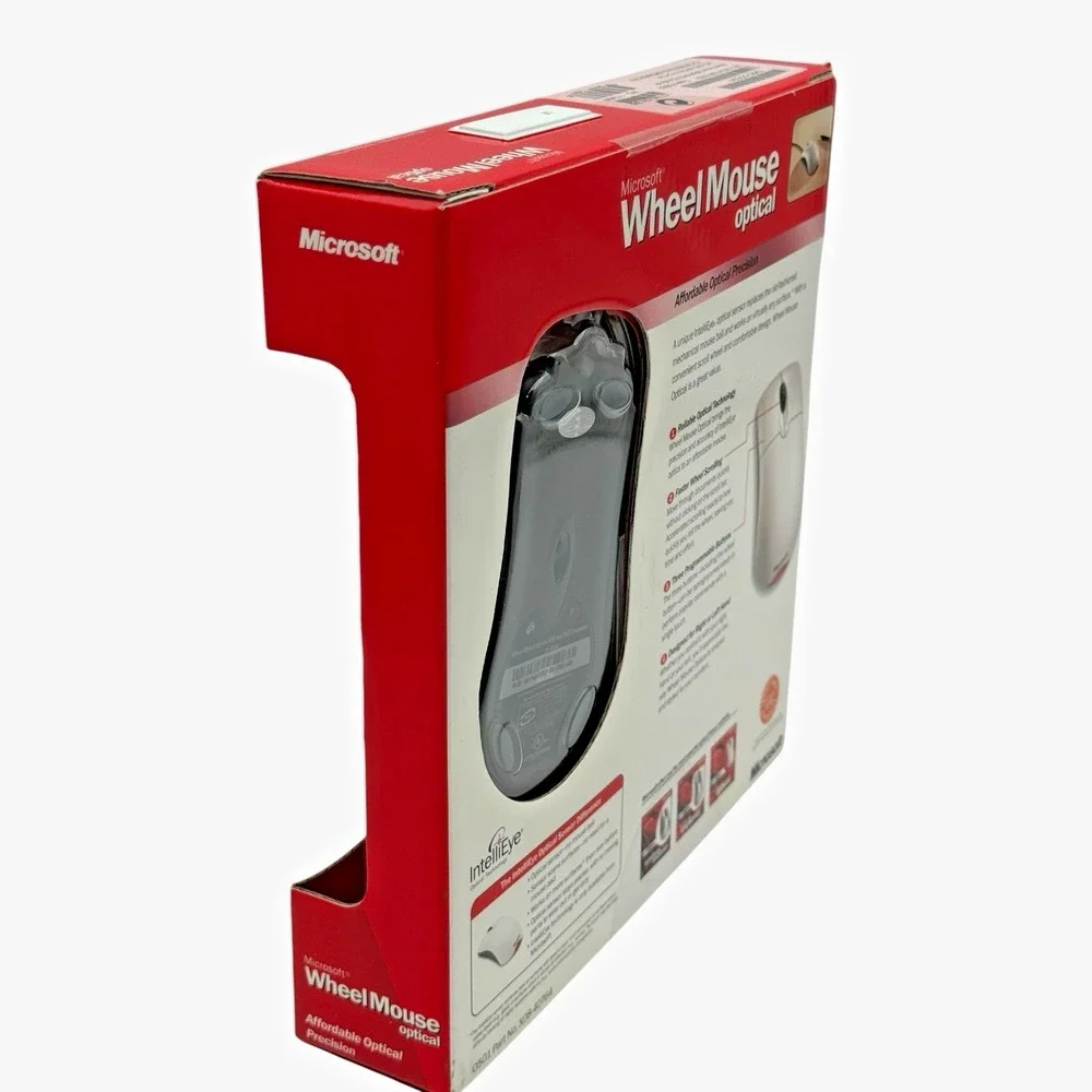 Microsoft Wheel Mouse Optical D66-00021 USB PS/2 Factory Sealed NOS Vintage